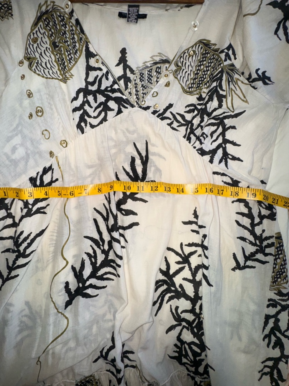 Club Z Collection Resort Beaded Fish Print Cover Up Tunic Dress XL - Picture 8 of 8